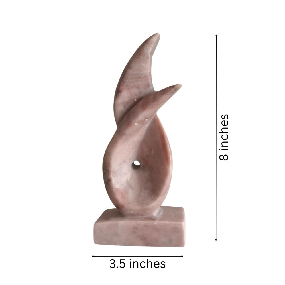 Flame Form Marble Sculpture – Hand-Carved Stone Accent for Modern Spaces Marble