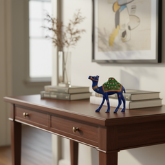 Colorful Metal Camel Statue | Handmade Ethnic Home Decor