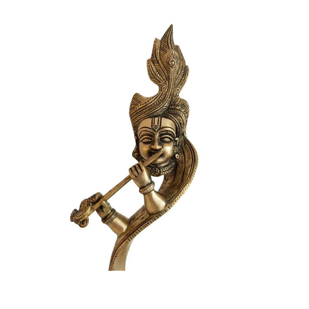 Brass Lord Krishna Playing Flute Idol Brass Ware