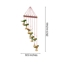 Vibrant Indian Folk Art Parrot Cascade Wall Hanging wall decor