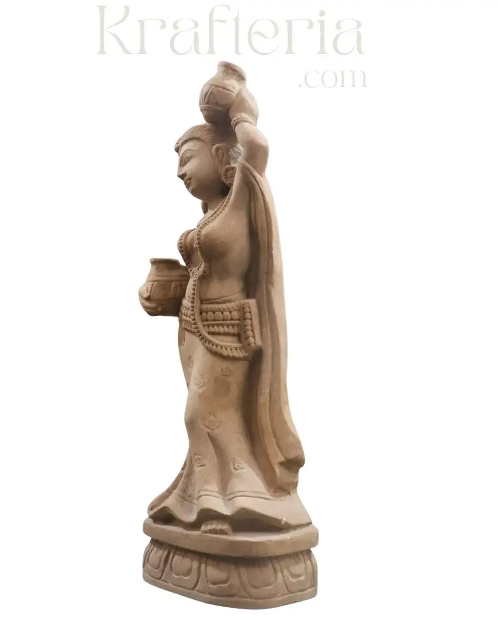 Matka Rani-Queen with a pot Sand Stone