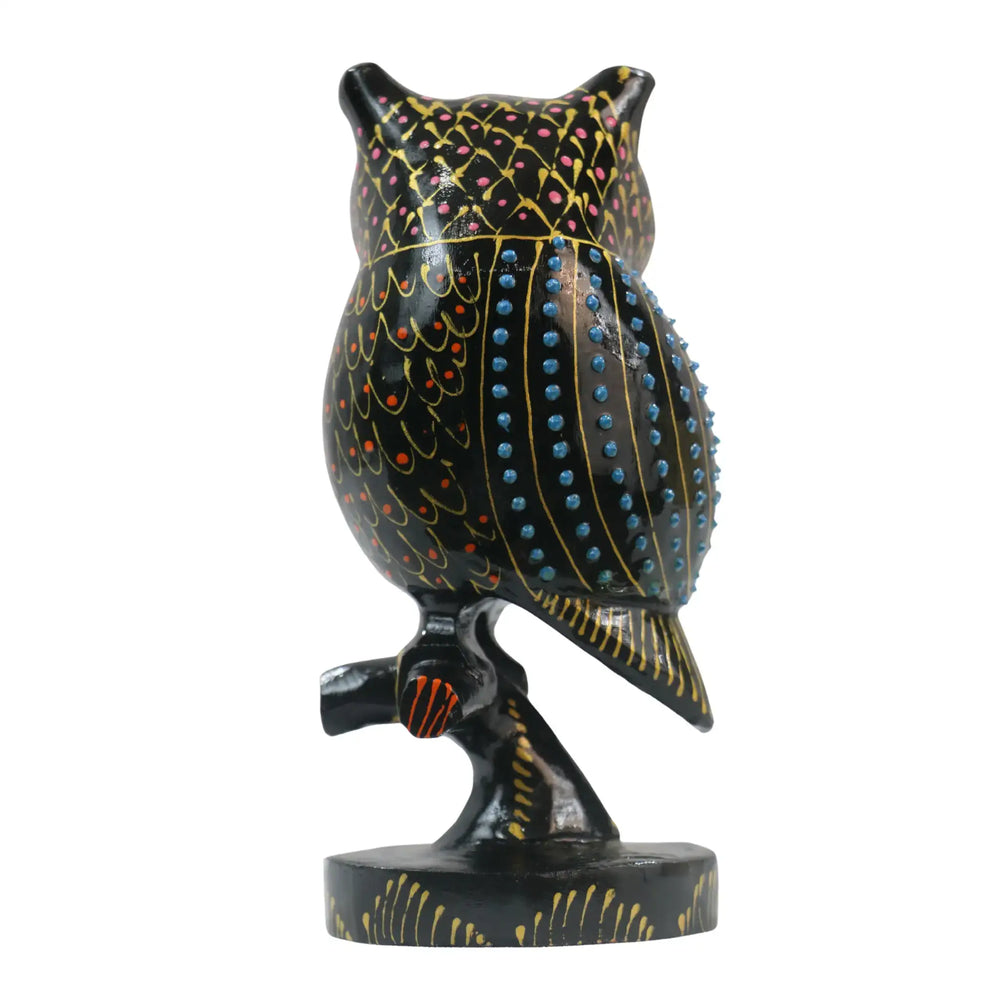 Hand-Painted Wooden Owl – Exclusive Artistic Home Decor maruthi handicrafts