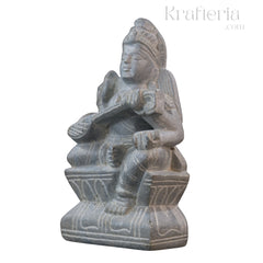 Soft Stone Saraswati Statue – Handcrafted Goddess Idol