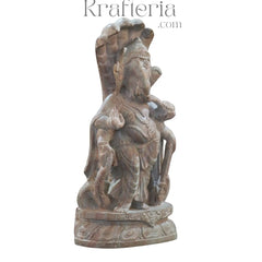 Divine Ganesh Murti with Serpent Headgear – Artistic Spiritual Masterpiece Soft Stone