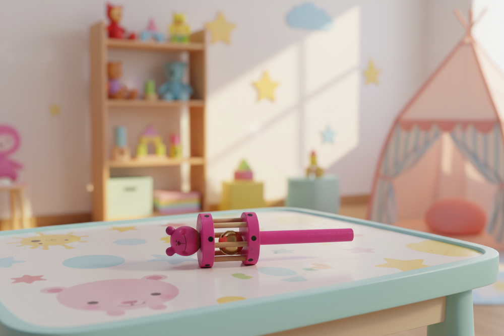 Channapatna Wooden Cage Rattle – Multicolour Baby Sensory Toy Wooden Lacquerware&toys