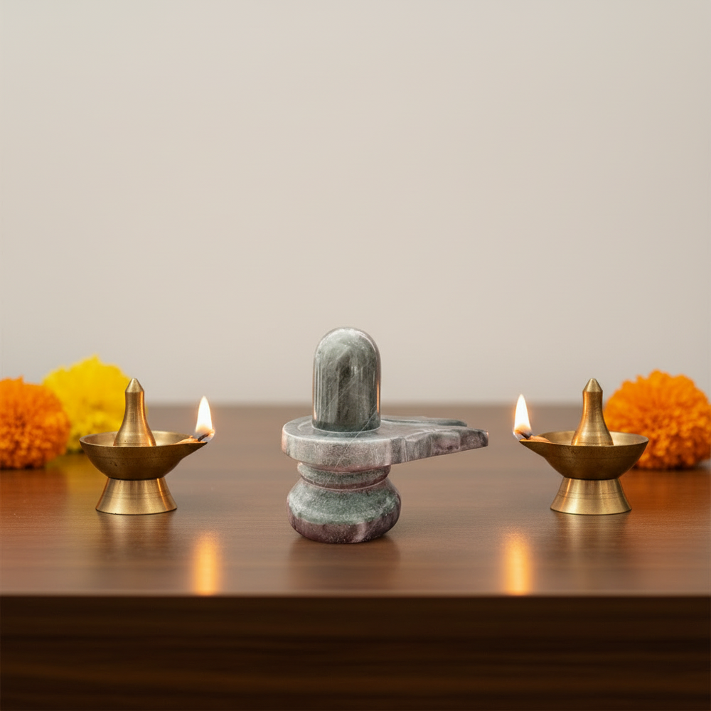 Handcrafted Marble Shiva Lingam-Spiritual Home Temple Idol Marble Soft Stone