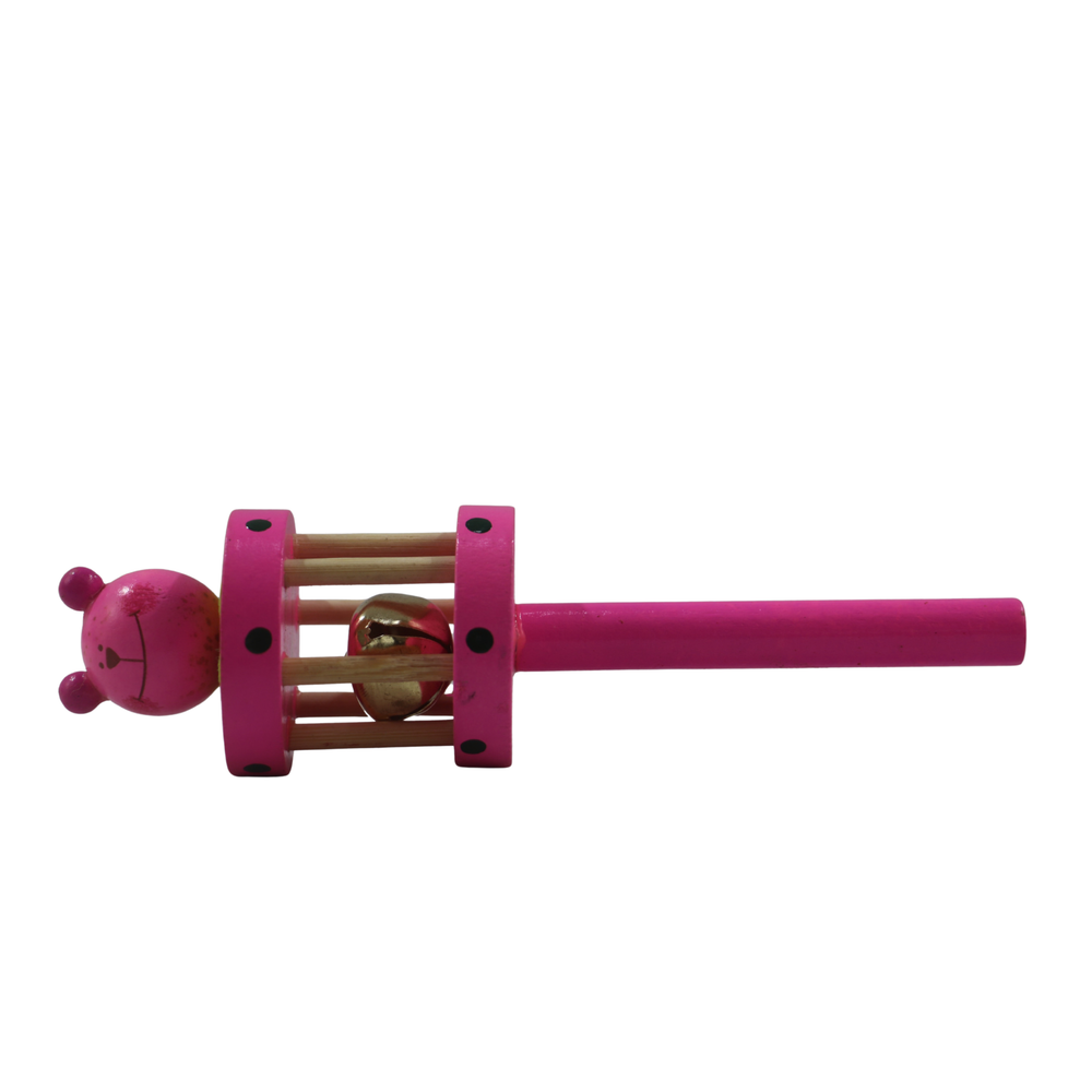Handmade Channapatna wooden cage rattle baby sensory toy
