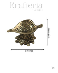 Brass Leaf Deepam (Diya) with Artistic Detailing