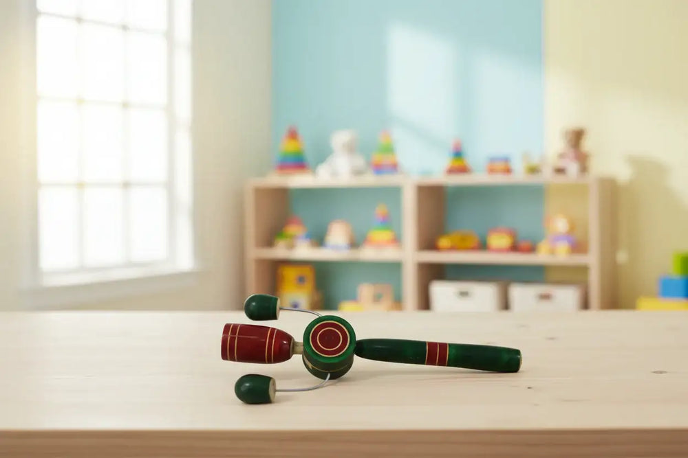 Handmade Channapatna wooden tic tic rattle for kids