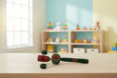 Handmade Channapatna wooden tic tic rattle for kids