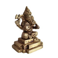 Brass Ganesha Idol: Remover of Obstacles and Bringer of Fortune Brass Ware