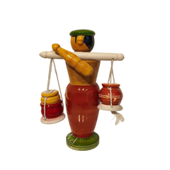 Handcrafted Etikoppaka Wooden Pot Seller - A Traditional Lacquerware