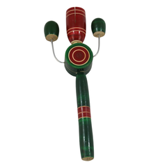 Colorful Channapatna wooden tic tic rattle toy for toddlers