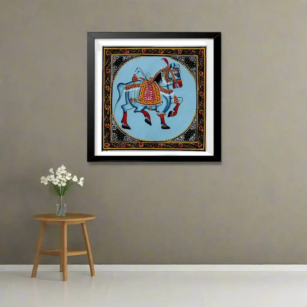 The Ceremonial Blue Steed – Grace in Motion Paintings
