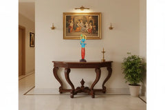 Channapatna wooden standing Krishna idol hand-painted in traditional style