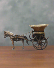 Antique Brass Horse Chariot – Exquisite Craftsmanship from India