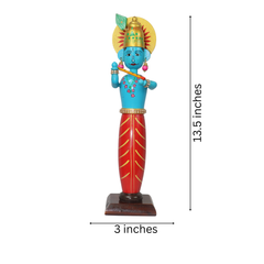 Authentic Channapatna wooden Krishna standing idol crafted by artisans