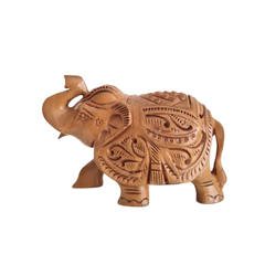 Hand-Carved Wooden Elephants – Artisan Decorative Sculptures