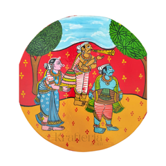 Women’s Festival Gathering – Cheriyal Hand-Painted Wall Plate wall decor