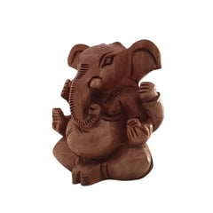 Decorative Wooden Ganesh in Seated Position | Handmade Religious Figurine maruthi handicrafts