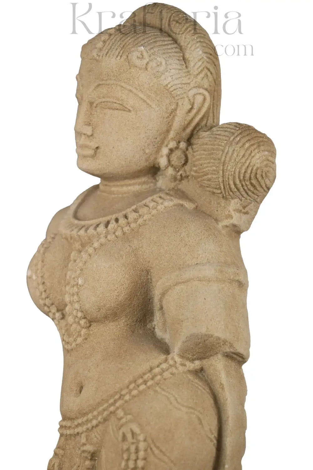 The Graceful Devi - A Sandstone Bust Sand Stone