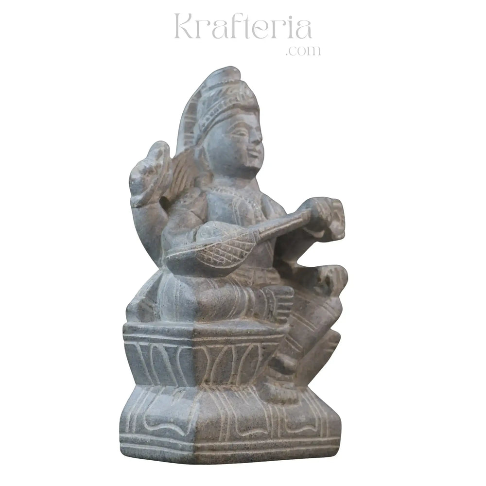 Soft Stone Saraswati Statue – Handcrafted Goddess Idol belur shanker