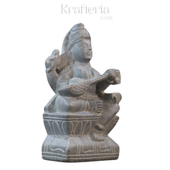 Soft Stone Saraswati Statue – Handcrafted Goddess Idol