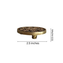 Brass Decorative Pedestal Stand - Round Ritual Holder