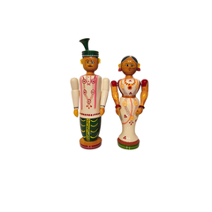 Etikoppaka Wedding Couple - Handcrafted Bridal Figurines