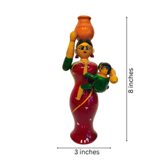 Etikoppaka Lacquered Wooden - Mother, Child, and Water Pot