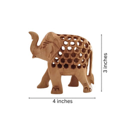 Wooden Elephant with Jali Work | Handmade Indian Craft Sculpture maruthi handicrafts