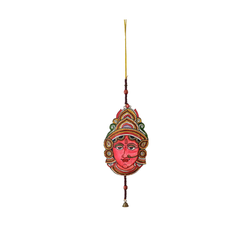 Hand-Painted Goddess Durga Leather Wall Hanging
