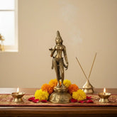 Elegant Brass Devi Lakshmi Statue - Divine Indian Goddess Sculpture Brass Ware