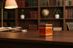 Bright lacquered Channapatna wooden pen holder for desk decor