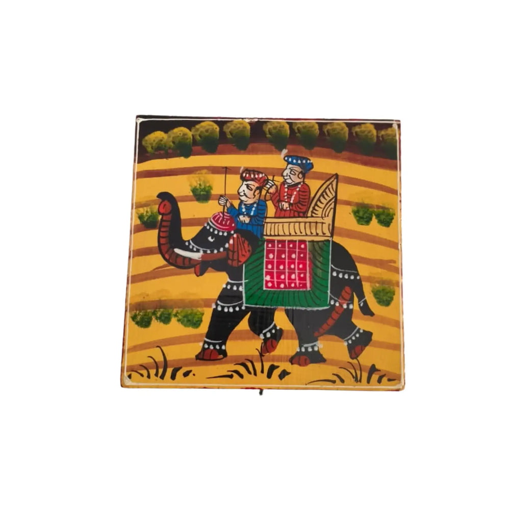 Colorful Hand-Painted Royal Elephant Wooden Jewellery Box Wood Decorative