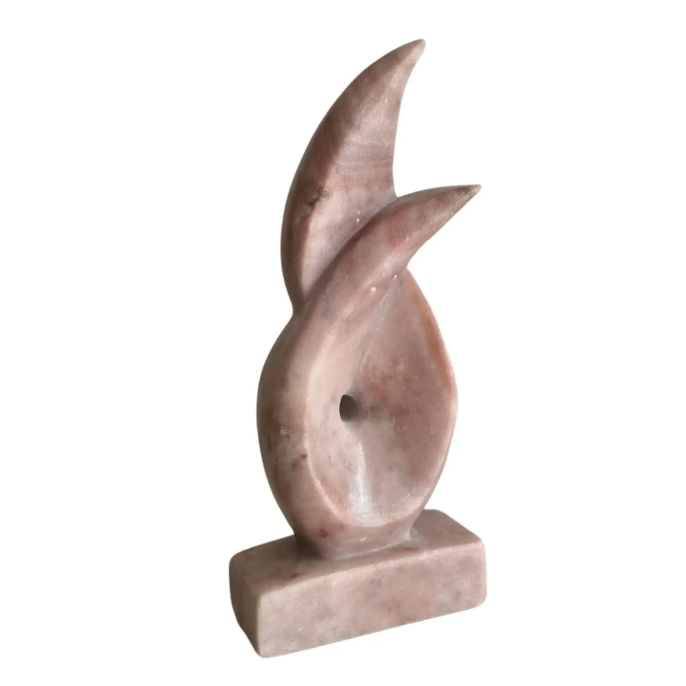 Flame Form Marble Sculpture – Hand-Carved Stone Accent for Modern Spaces Marble