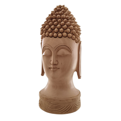 Buddha Wooden Head Statue | Hand-Carved Spiritual Decor