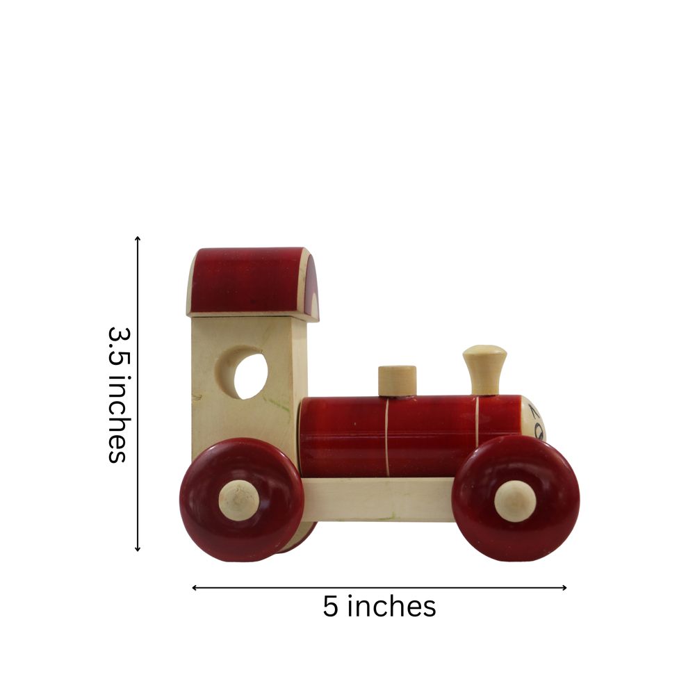 Sustainable Channapatna wooden toy train for kids play