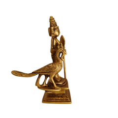 Brass Lord Murugan Idol with Peacock – Kartikeya Swamy Statue for Pooja & Home Decor Brass Artwork