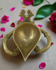 Traditional Brass Deepam Lamp with Sturdy Base Brass Ware