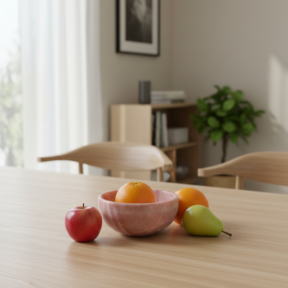 Natural Stone Marble Bowl-Unique Table Centerpiece Marble Soft Stone