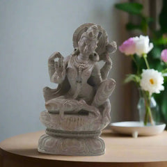 Sculpture of Laxmi Devi – Artistic Tribute to the Goddess of Wealth Soft Stone