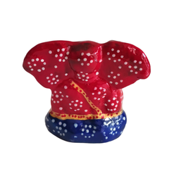 Handcrafted Terracotta Ganesha Figurine - Colorful Indian Folk Art Decor