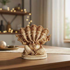 Panchamukhi Ganesha statue with five heads and intricate detailing for home temple and spiritual décor