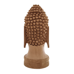 Buddha Wooden Head Statue | Hand-Carved Spiritual Decor