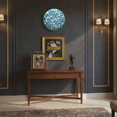 Hand-Painted Teal Blue Pottery Floral Wall Plate Pottery