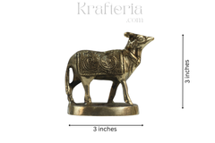 Brass Kamadhenu Cow Statue – Elegant Home Décor Accent