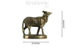 Brass Kamadhenu Cow Statue – Elegant Home Décor Accent Brass Ware