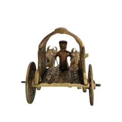 Brass Bullock Cart Figurine with Covered Canopy | Traditional Home Decor Showpiece Brass Ware