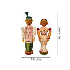 Etikoppaka Wedding Couple - Handcrafted Bridal Figurines